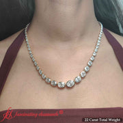Graduating Oval Diamond Bezel Necklace
